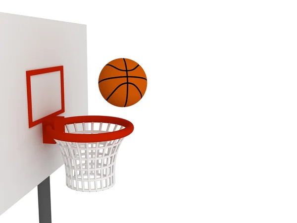 Ball in basket — Stock Photo, Image