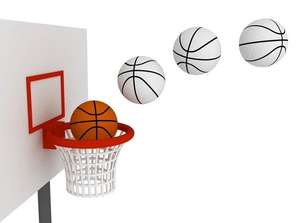 Ball in basket — Stock Photo, Image