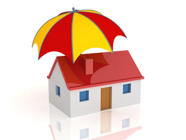 Дом и зонтик — стоковое фото