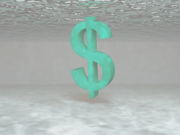 Sinking dollar — Stock Photo, Image