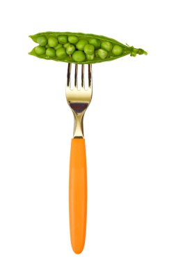Peas on fork clipart