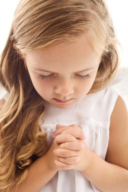 Little girl praying clipart