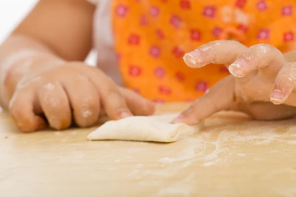 Little girl making cookies series — Stock Photo, Image