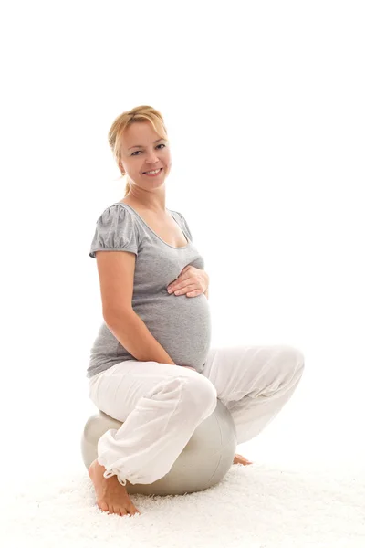 Terhes nő gyakorlása — Stock Fotó