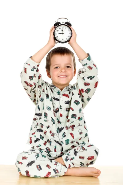 Boldog kis fiú lefekvés koncepció — Stock Fotó