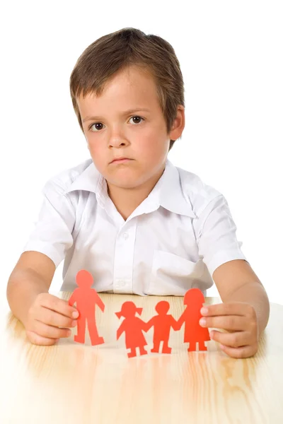 Divorce concept with sad kid — Stock Photo, Image
