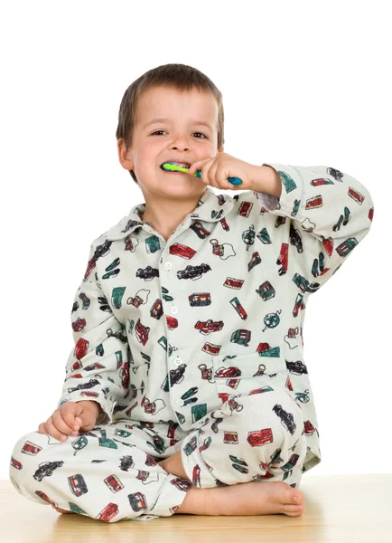 Dziecko mycia teeths — Zdjęcie stockowe