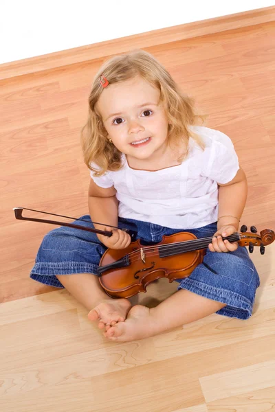 Little girl with violin — Stock Photo, Image