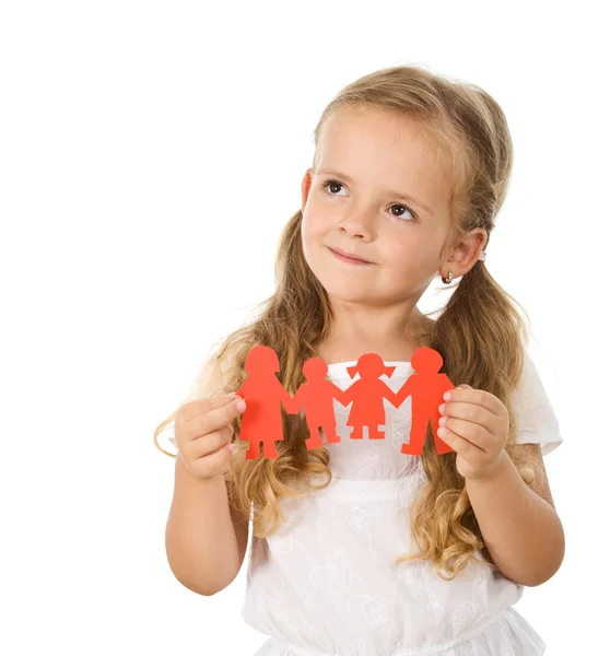 Little girl thinking of her family — Stock Photo, Image
