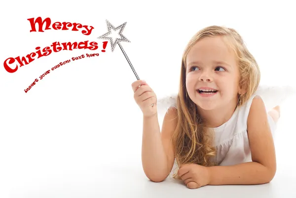 Karácsonyi varázsló kislány — Stock Fotó