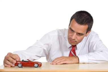 Businessman planning to buy a new car clipart