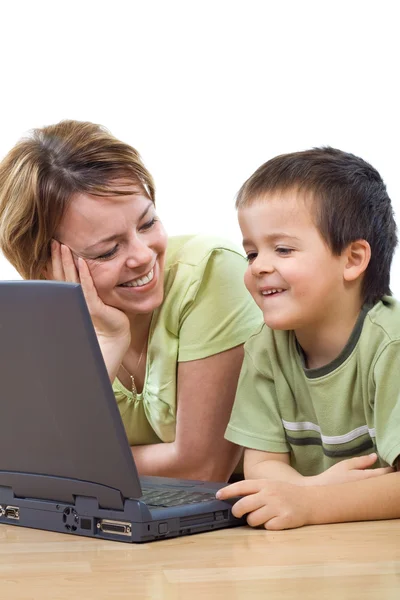 Learning to use the computer — Stock Photo, Image
