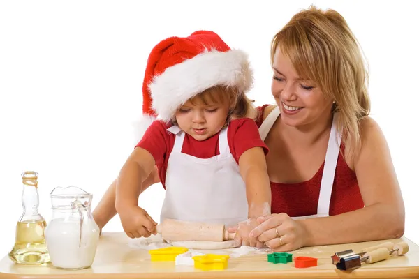 Att göra cookies i juletid — Stockfoto
