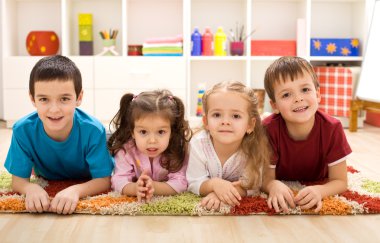 Kids in their room ready for their closeup clipart