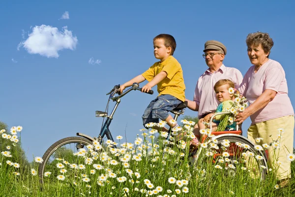 Ride with grandparents — Stock Photo, Image
