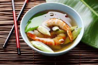 Asian shrimp soup clipart