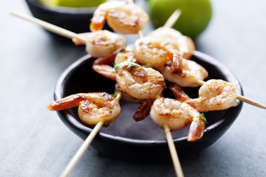 Grilled prawns clipart