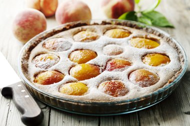 Rustic peach tart clipart