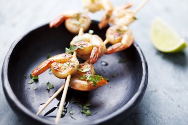 Grilled prawns clipart