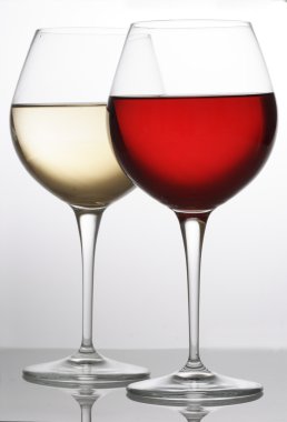 Red and white wine clipart