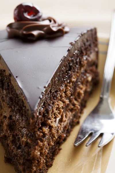 Schokoladenkuchenstück — Stockfoto