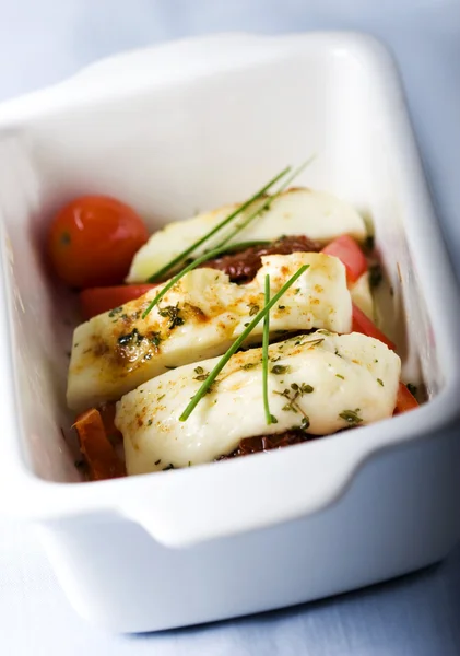 Oven-grilled Halloumi cheese — Stock Photo, Image