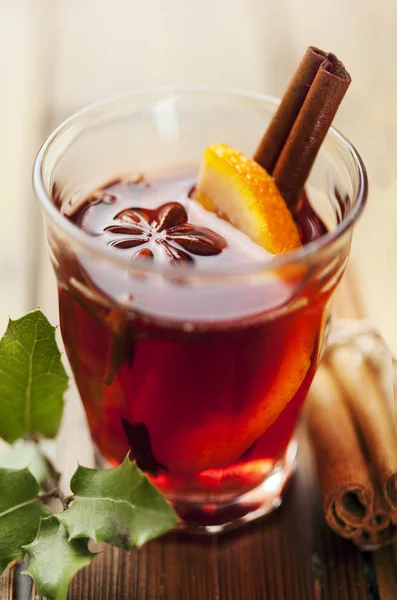 Mulled wine christmas drink — Stock Photo, Image