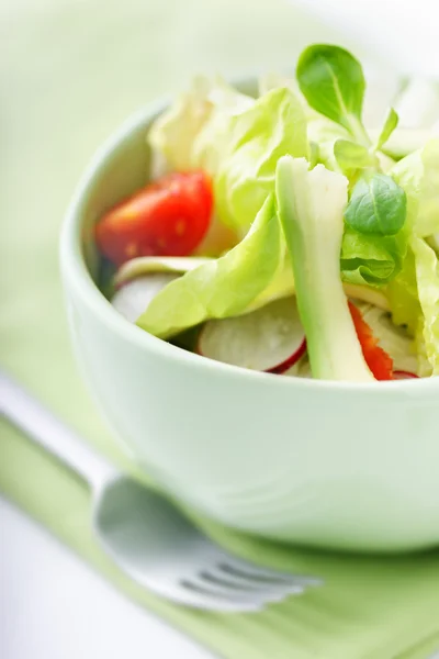 Salat, Baby-Tomate, Mais — Stockfoto