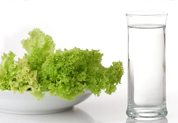 Salat und Wasser — Stockfoto