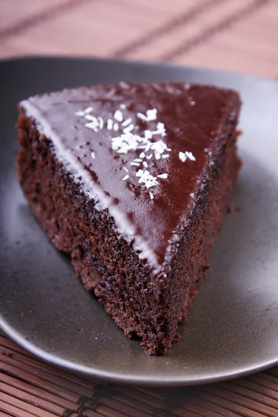 Morceau de gâteau au chocolat — Photo