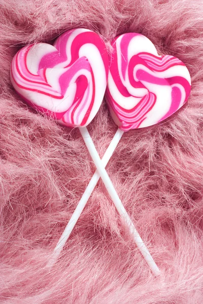 Heartshaped lollipops — Stock Photo, Image