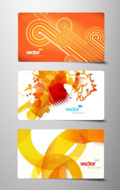 Set of abstract colorful splash gift cards. clipart