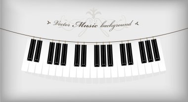 Hanging piano keyboard with place for your text. clipart