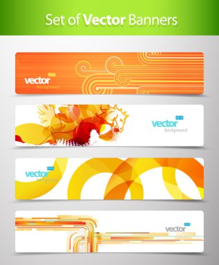 Set of abstract colorful web headers. clipart