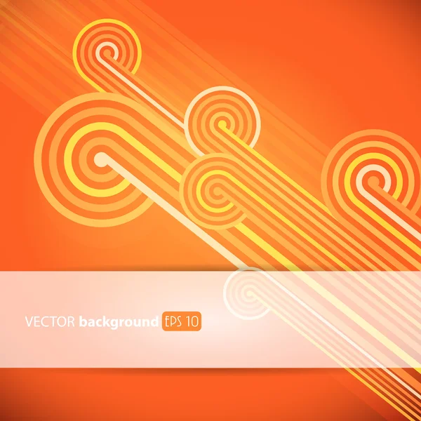 Abstracte lijnen met oranje achtergrond. — Stockvector