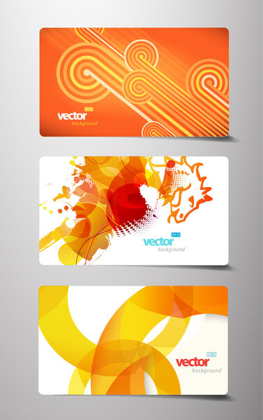 Set of abstract colorful splash gift cards.