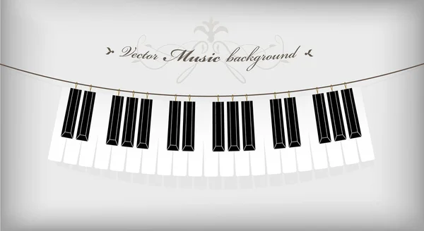 stock vector Hanging piano keyboard with place for your text.