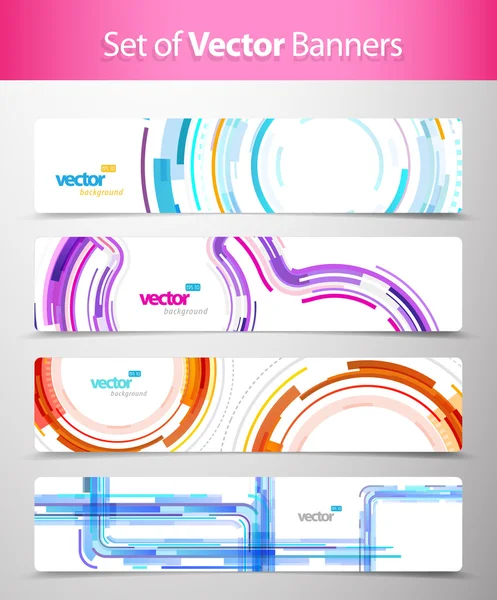 Ensemble d'en-têtes web abstraits colorés . — Image vectorielle
