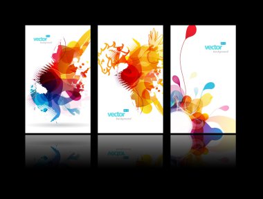 Set of abstract colorful splash illustrations. clipart