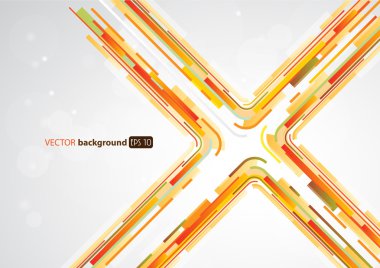 Abstract orange lines in X shape with place for your text. clipart