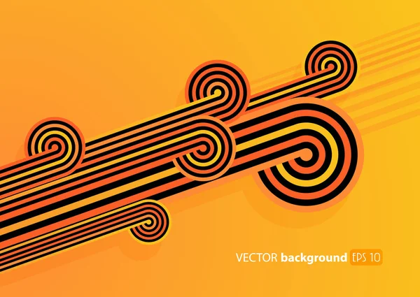 Abstract lines with orange background. — Stock Vector