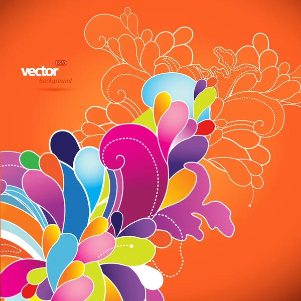 Fondo abstracto con flores de colores — Vector de stock