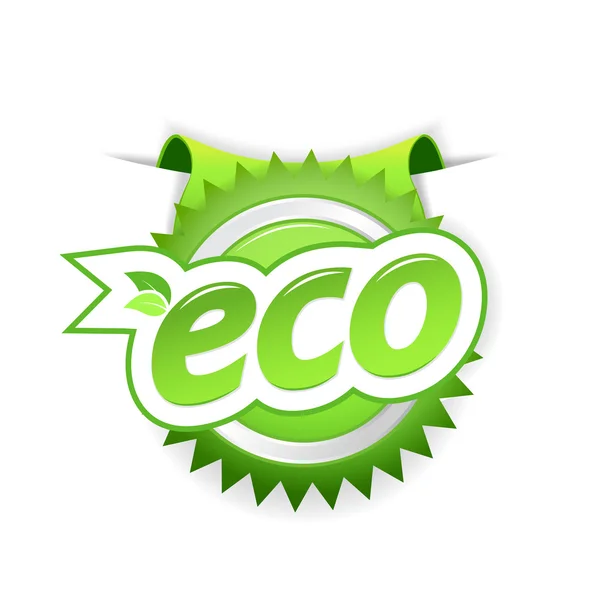 Green ecology badge. Vector art — Stock Vector