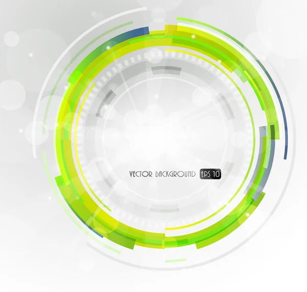 抽象的な未来的な緑色の円. — ストックベクタ
