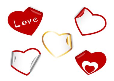 Heart shape set of stickers. clipart