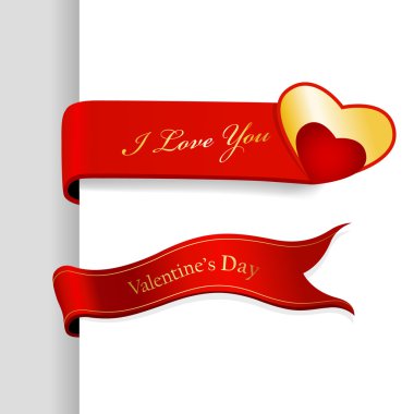 Set of Valentine's Day ribbons. clipart