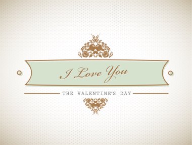 Old stylish Valentine's sign. clipart