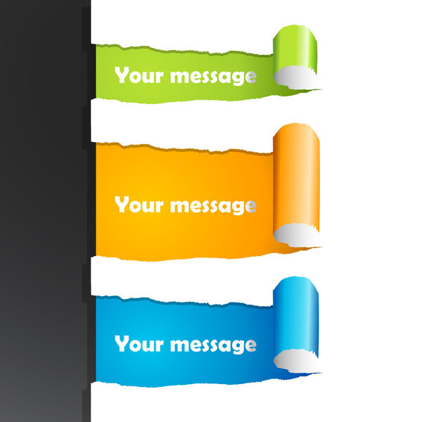 Набор рваных бумаг с местом для собственного текста
.