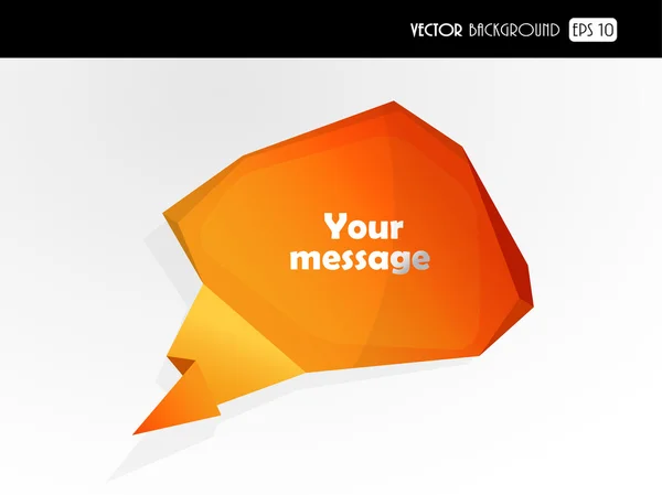 Tekstballon van gevouwen papier van Oranje. — Stockvector