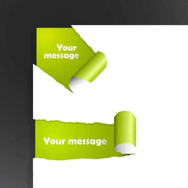 Ensemble de papier déchiré avec place pour votre propre texte . — Image vectorielle